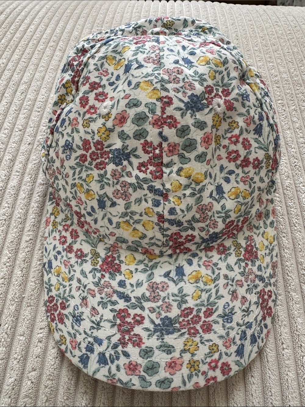 Floral Pattern Cotton Baseball Cap With Adjustable Strap -Women